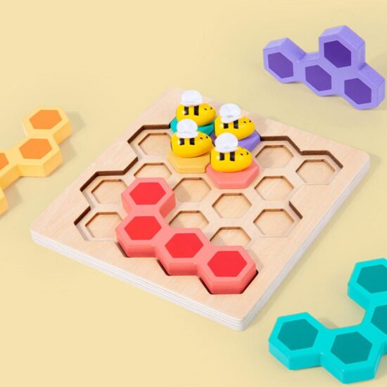 Joc logic din lemn Albinutele in Fagure Bee Game