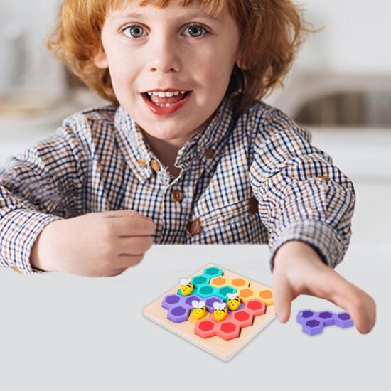 Joc logic din lemn Albinutele in Fagure Bee Game