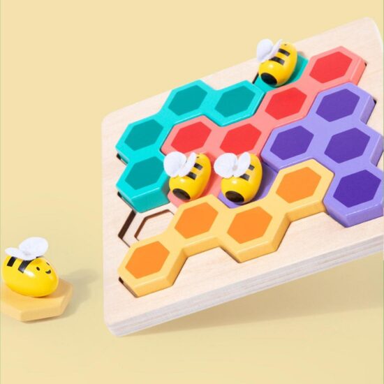Joc logic din lemn Albinutele in Fagure Bee Game