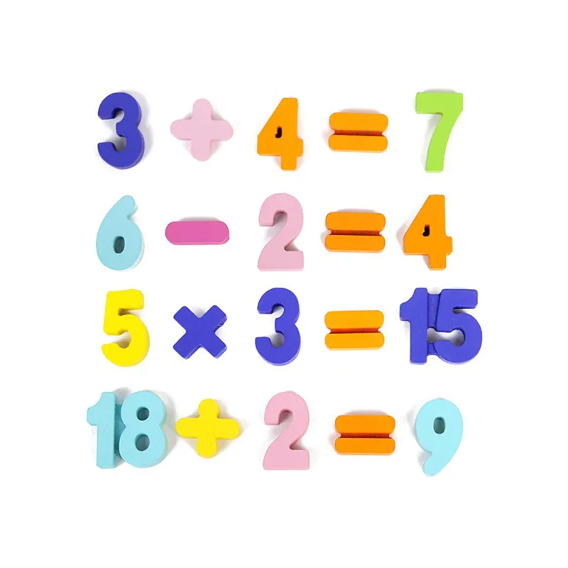Puzzle 3D lemn cifre 0-9 operatiuni si forme