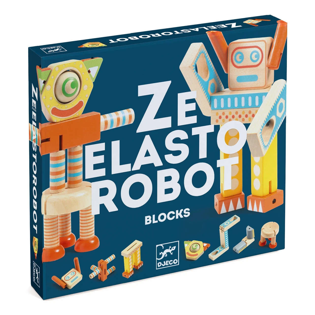 Set de construit Robotul Ze Elastorobot din lemn Djeco
