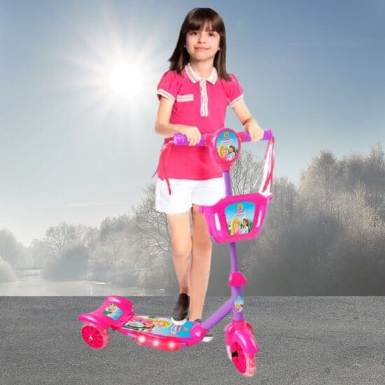 Trotineta 3 roti cu Lumini si Cosulet pentru transport