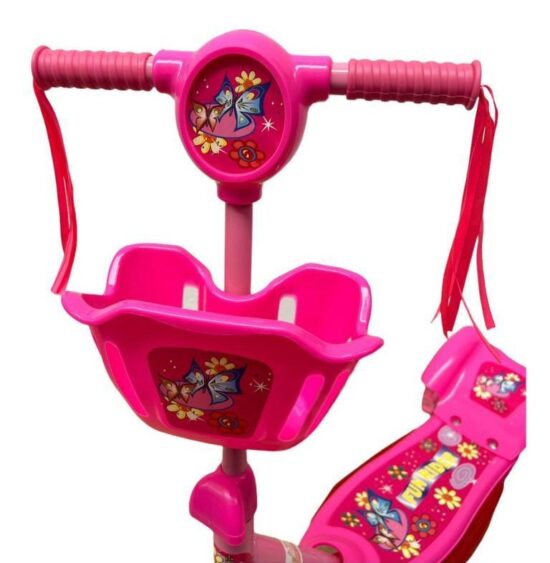 Trotineta 3 roti cu Lumini si Cosulet pentru transport