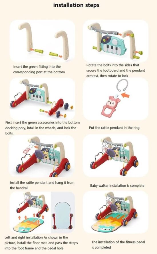 Antepremergator 3in1 Centru cu activitati muzicale bebe