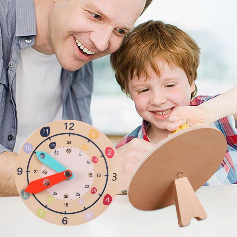 Ceas Analog si Digital lemn Jucarie educativa Timpul