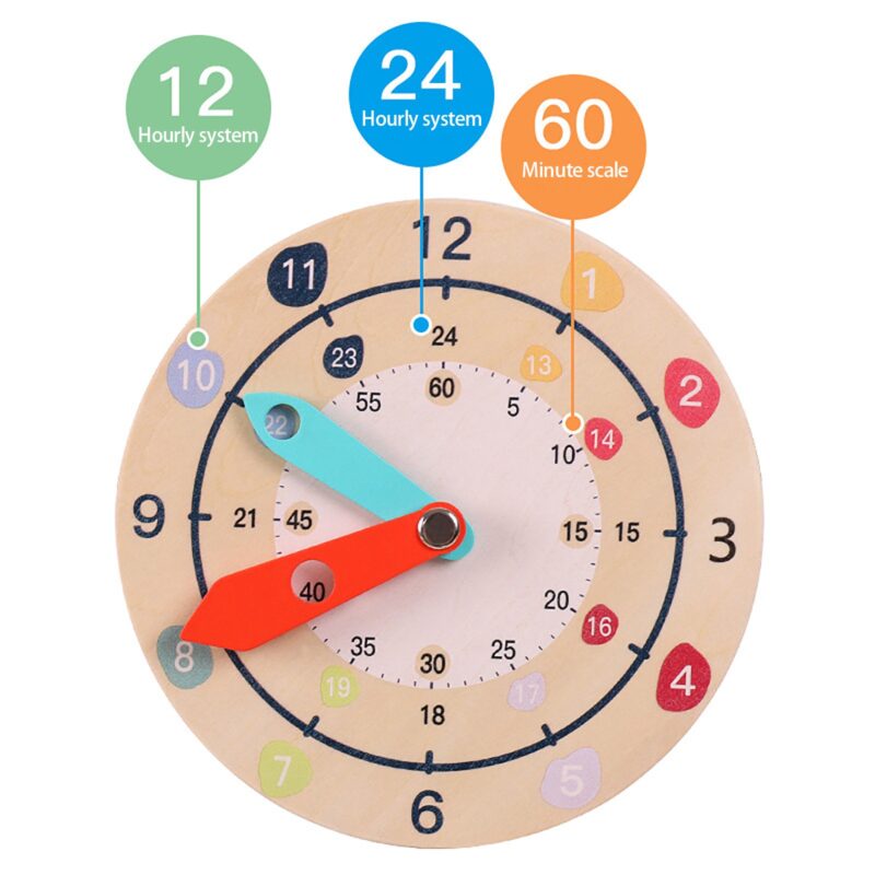 Ceas Analog si Digital lemn Jucarie educativa Timpul