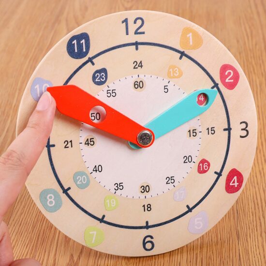 Ceas Analog si Digital lemn Jucarie educativa Timpul
