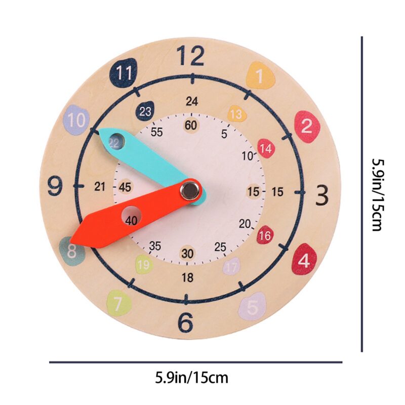 Ceas Analog si Digital lemn Jucarie educativa Timpul