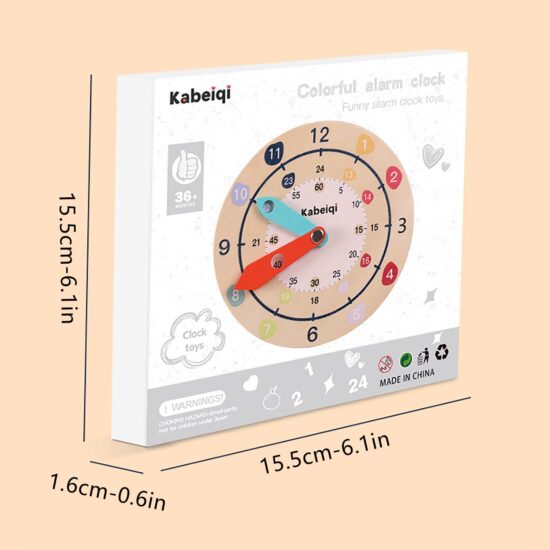 Ceas Analog si Digital lemn Jucarie educativa Timpul