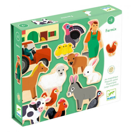 Joc-Magnetic-Animalele-de-la-ferma-lemn-Casuta-Djeco