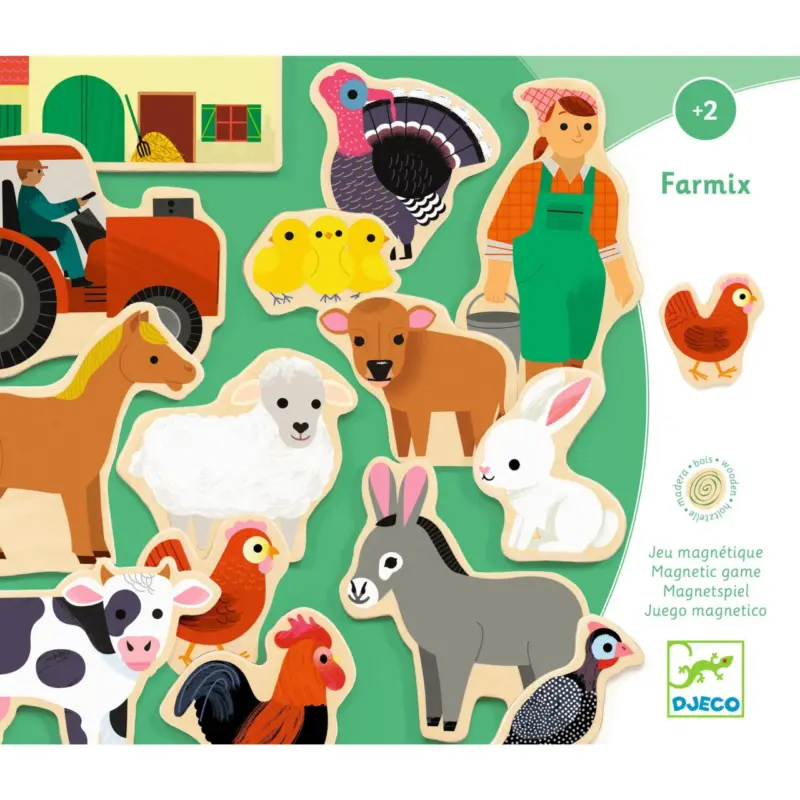 Joc-Magnetic-Animalele-de-la-ferma-lemn-Casuta-Djeco