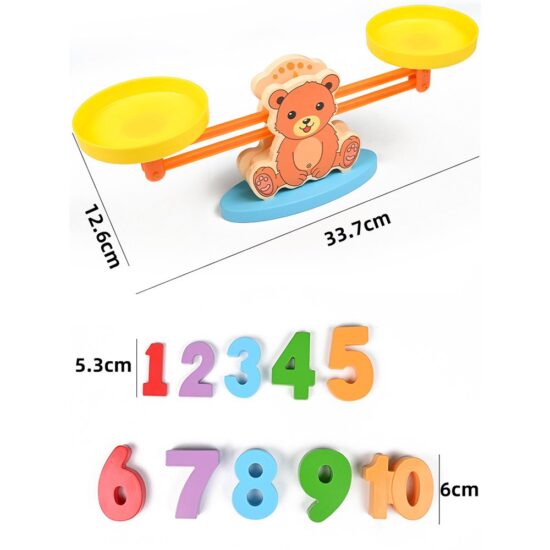 Joc Montessori Balanta Ursulet Logaritmica din lemn