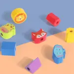 Joc indemanare Animale geometrice cu Roti zimtate