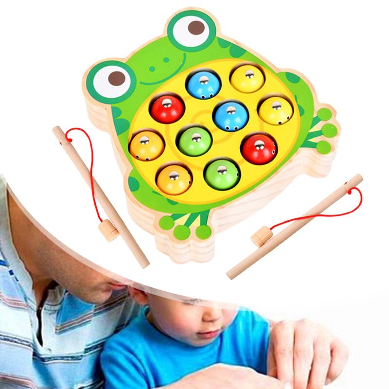 Joc lemn Pescuit magnetic Broscuta cu 10 pestisori