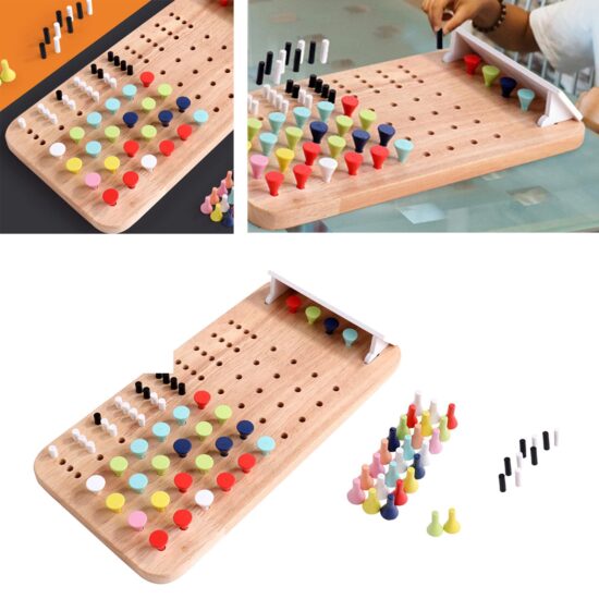 Joc strategic de Logica Tabla de Sah cu parole din lemn