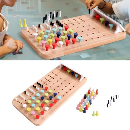 Joc strategic de Logica Tabla de Sah cu parole din lemn