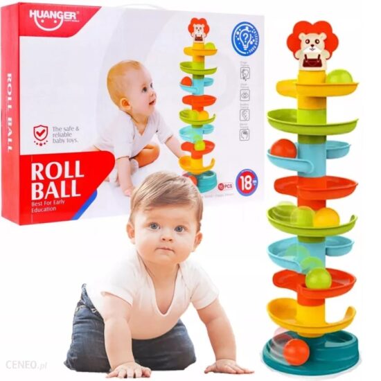 Jucarie bebe Circuit cu bile Piramida cu 8 etaje Huanger
