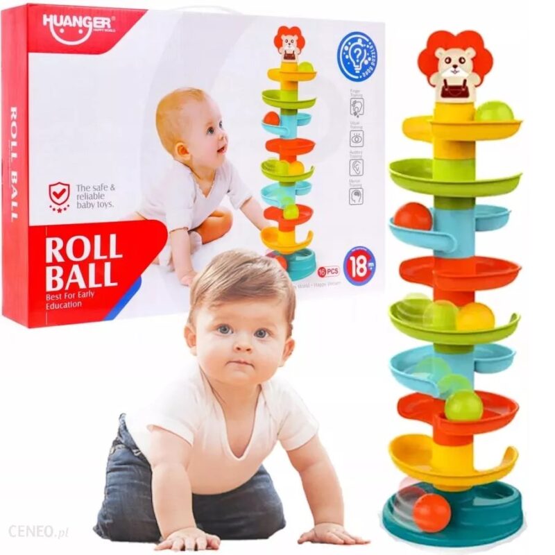 Jucarie bebe Circuit cu bile Piramida cu 8 etaje Huanger