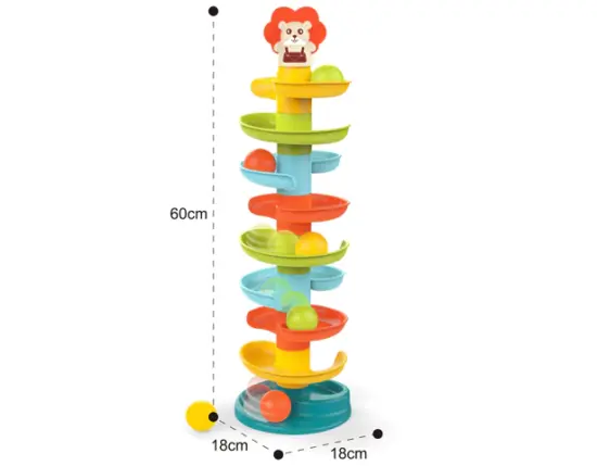 Jucarie bebe Circuit cu bile Piramida cu 8 etaje Huanger