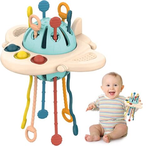 Jucarii senzoriale bebe Joc Motricitate Avion Ozn silicon