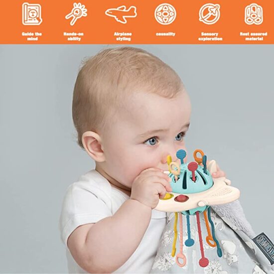 Jucarii senzoriale bebe Joc Motricitate Avion Ozn silicon