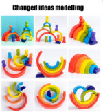 Jucarii stivuire Curcubeu 6 Semicercuri 6 Pioni Rainbow