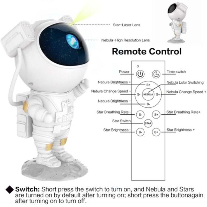 Lampa cu proiectii de stele Astronaut cu Telecomanda