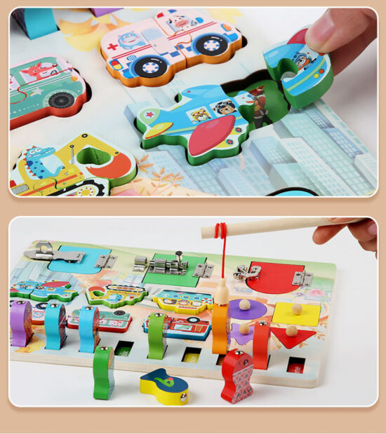 Placa activitati Pescuit magnetic-Incuietori Busy Board