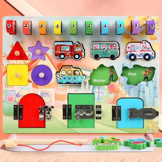 Placa activitati Pescuit magnetic-Incuietori Busy Board