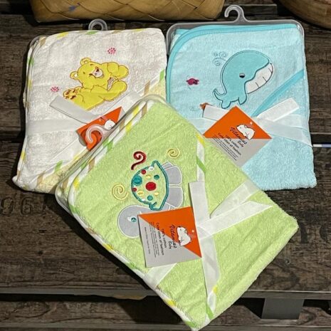 Prosop de baie cu Gluga Animalute brodate bebelusi