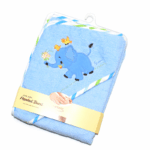 Prosop de baie cu Gluga Elefantul bleu brodat bebelusi