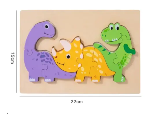 Puzzle 3D lemn Animale cu pui Piese groase copii mama si copiii