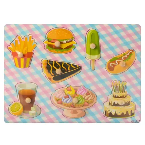 Puzzle incastru lemn Desert Sandwich Hamburger Tort