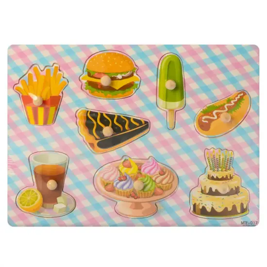 Puzzle incastru lemn Desert Sandwich Hamburger Tort
