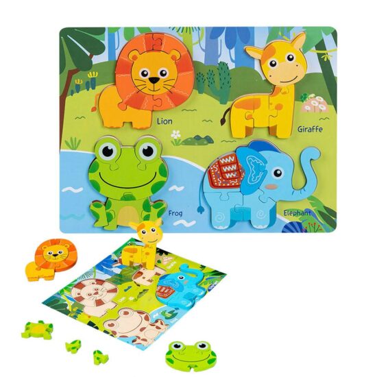 Puzzle lemn Animale din Padure Jucarii educative 3D