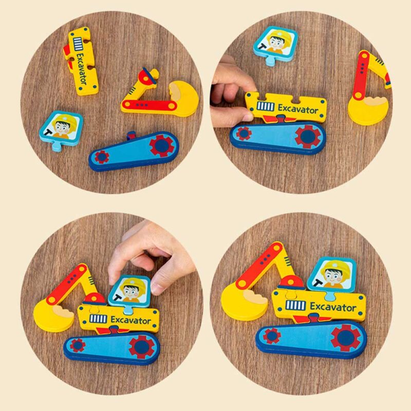 Puzzle lemn Mijloace de transport Jucarii vehicule copii