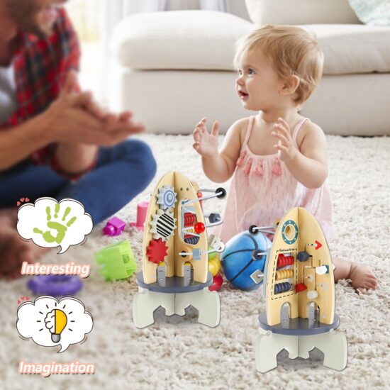 Racheta Montessori Joc motric cu Labirint Busy Board