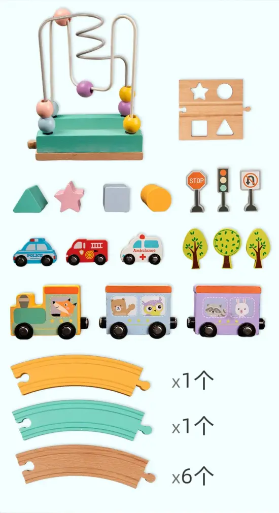 Trenulet lemn Circuit masini Labirint motricitate Forme