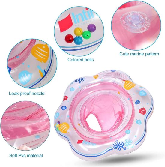 Colac cu chilotel de inotat Roz pentru bebelusi tip Scaunel