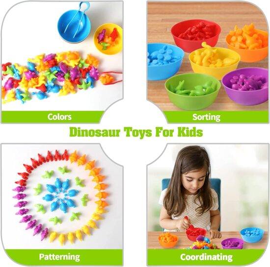 Joc Sortare Asociere culori-dinozauri Clasificare Animale