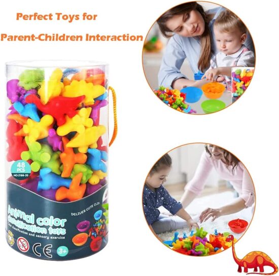 Joc Sortare Asociere culori-dinozauri Clasificare Animale