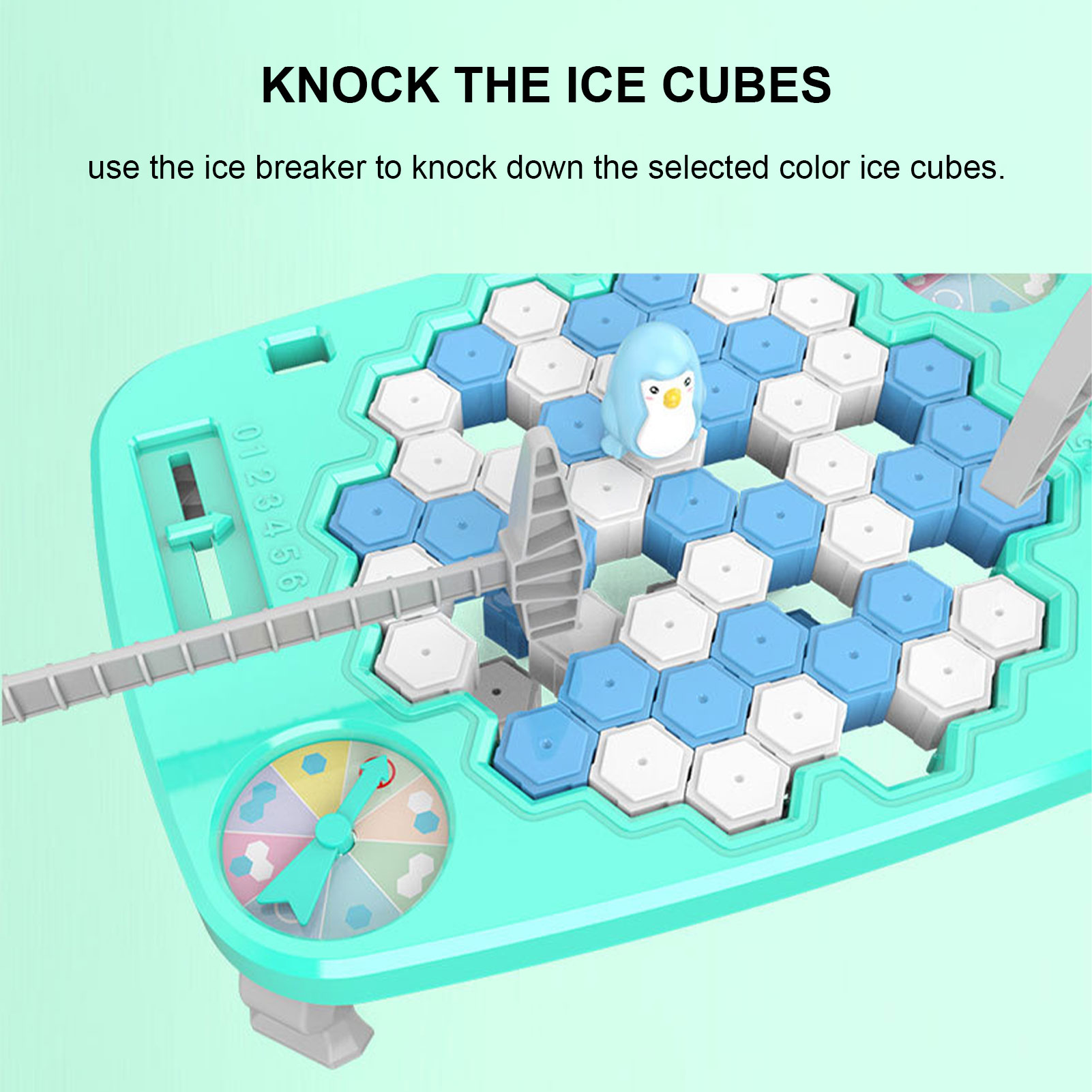 Joc interactiv Pinguinul pe gheata Puzzle cu ciocanel