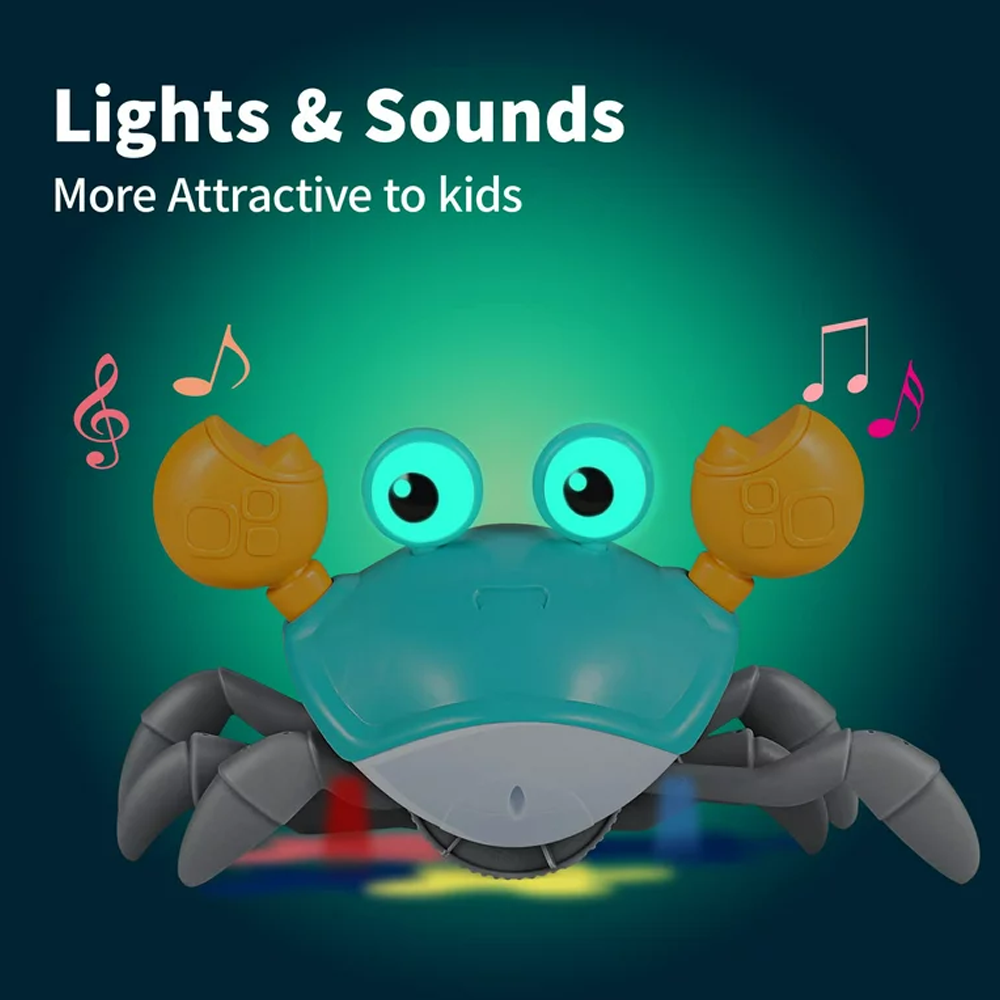 Jucarie interactiva Bebe Crabul mergator cu Lumini Sunete