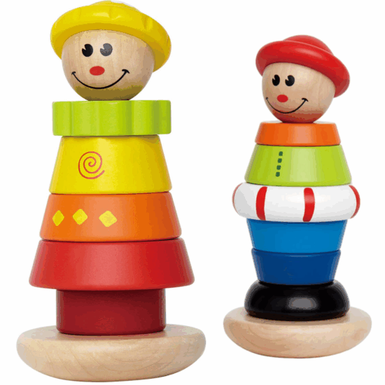 Piramida Montessori Clovn din lemn Stivuire forme Piramida Montessori Clovn din lemn Stivuire forme