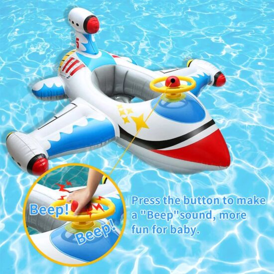 Barcuta gonflabila copii cu suport Avion