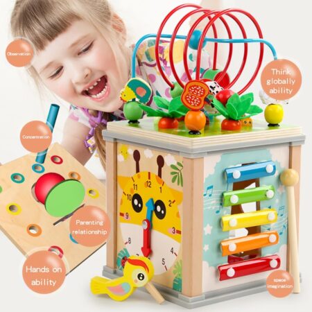 Cub Montessori 10in1 Activitati Pescuit Xilofon Sortare Joc logic