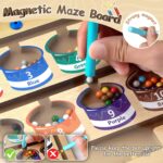 Labirint Magnetic din lemn Sortare culori si Invatare numere