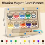 Labirint Magnetic din lemn Sortare culori si Invatare numere