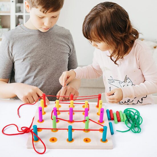 Joc Montessorii Educativ Coordornare si invatam sa legam sireturile