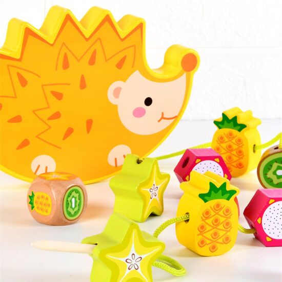 Joc lemn echilibru Ariciul cu fructe de snuruit Stivuire